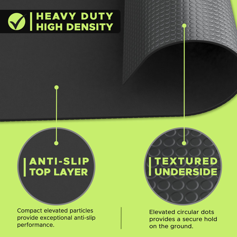 Très grand tapis d'exercice de 9 pi x 6 pi pour plancher de gymnastique antidérapant de 1/4 po d'épaisseur pour l'entraînement cardio