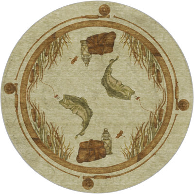 Premium Machine Washable Dream Shag ADS145 Fish Rug