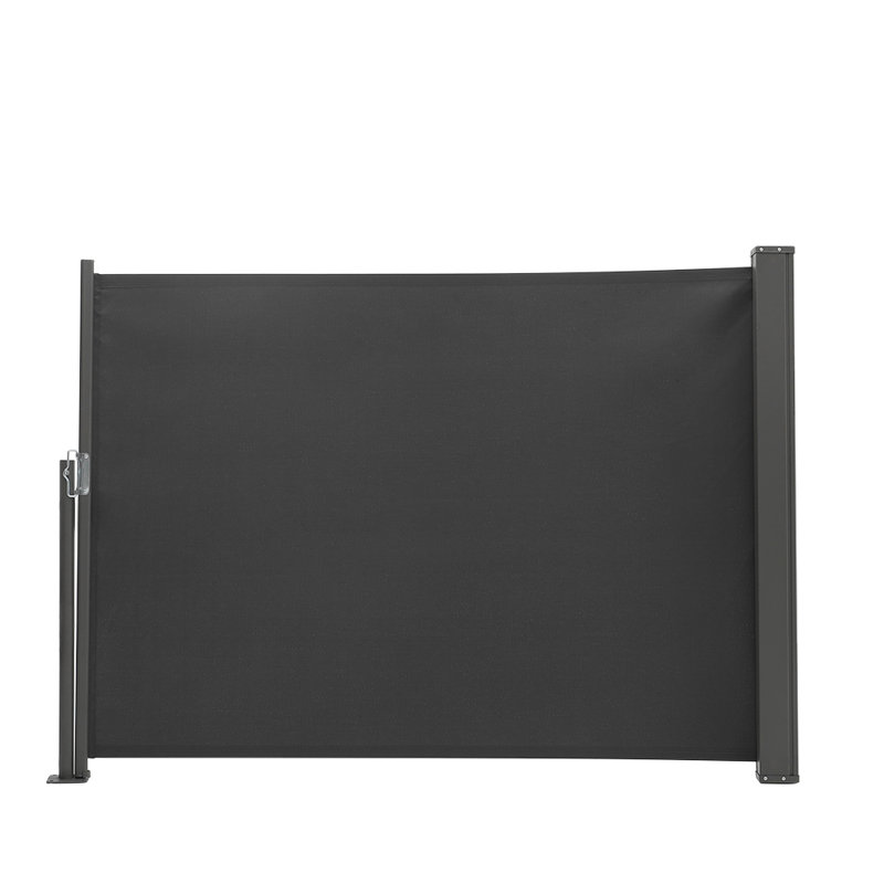 Dakota Fields 300cm W x 12cm D Fabric Cover Motorised Retractable Side Awning, Dark Grey