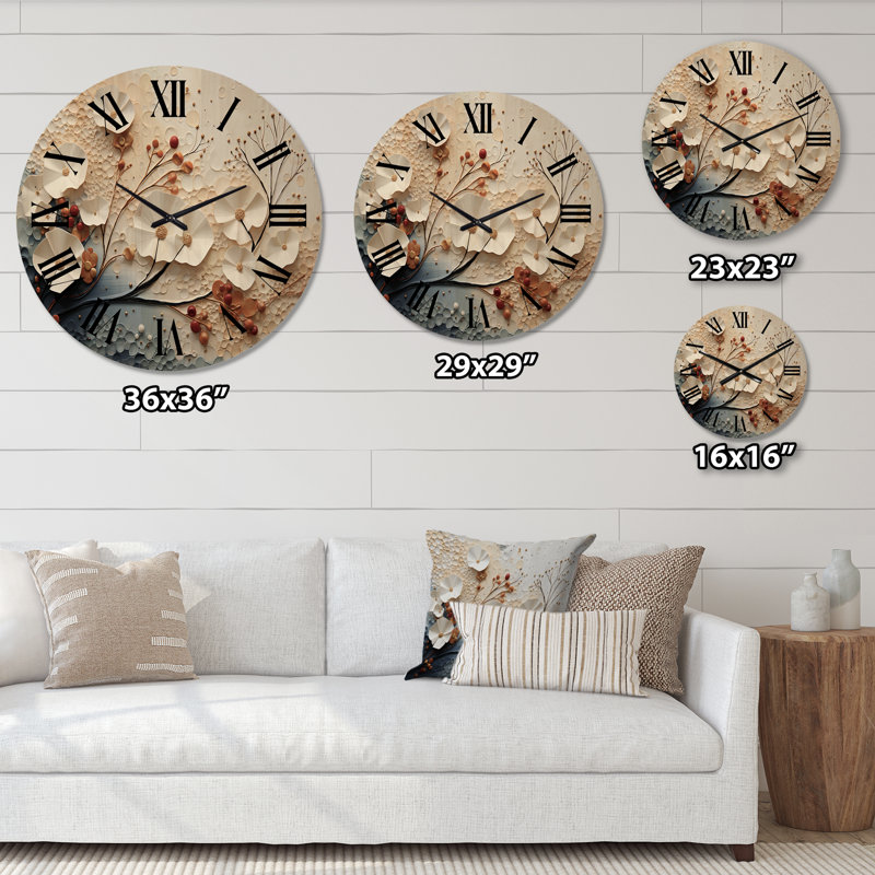 Horloge murale en bois massif Northshire, Grand
