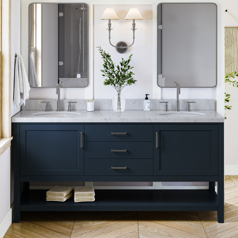 Bayhill 73'' W Double Vanity, Gray, Oval