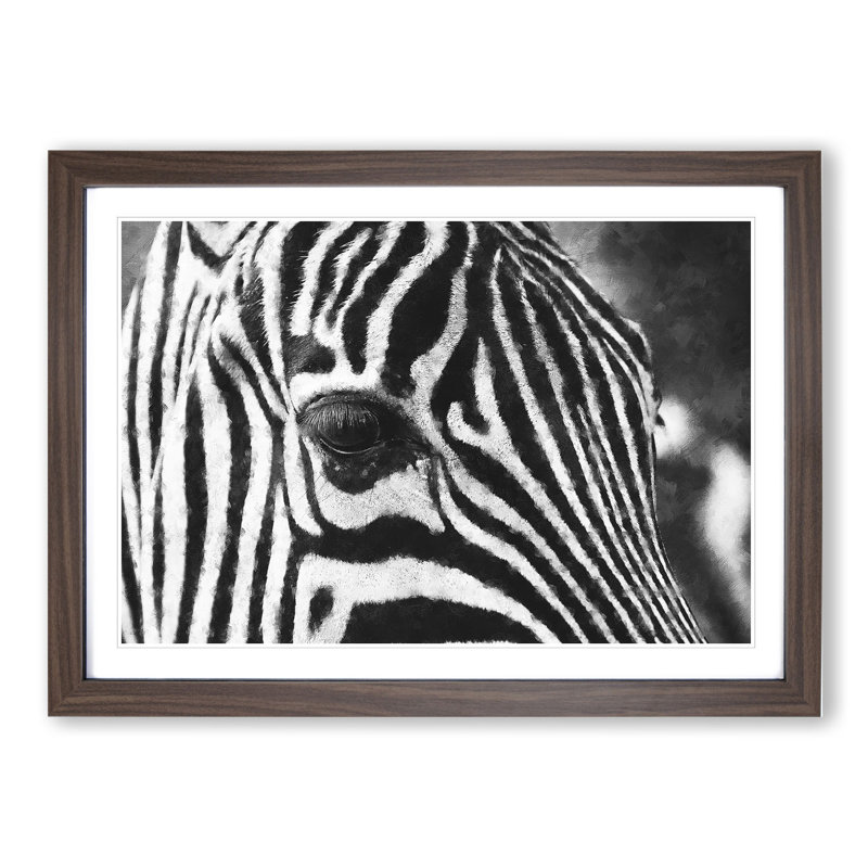 Zebra Vol.1 - Picture Frame Painting, 36cm H x 48cm W x 2cm D, Walnut