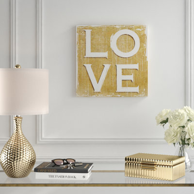« love », art textuel sur toile tendue