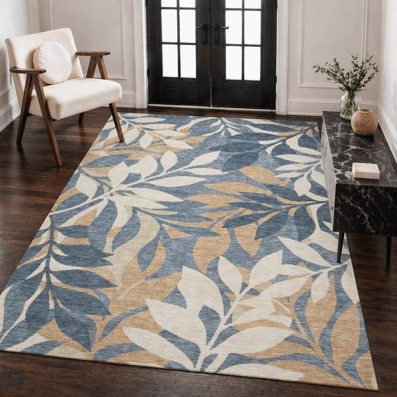 Tapis tropical intérieur / extérieur lavable à la machine Chantille ACN2955, Baltique, 10 pi x 14 pi