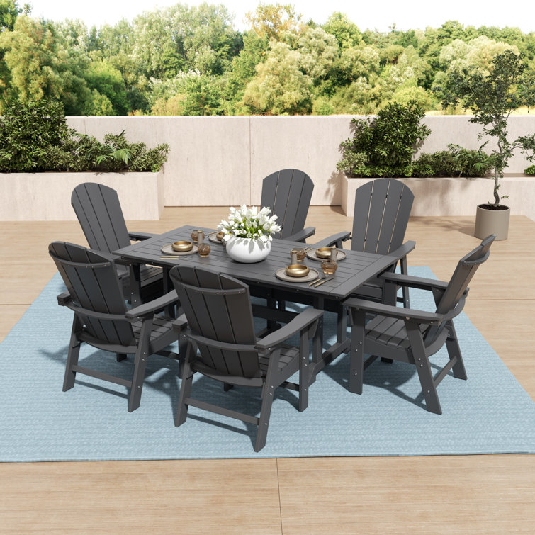 Aleera 6 - Person Patio Dining Set with Rectangular Table