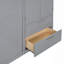 Lit escamotable mural avec armoire supérieure, tablettes et garde-robe, lit pliable peu encombrant-126252718