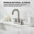 Brushed Nickel 4" Centerset High-Arc Bathroom Faucet With Pop-Up Drain & Supply Lines-123058045