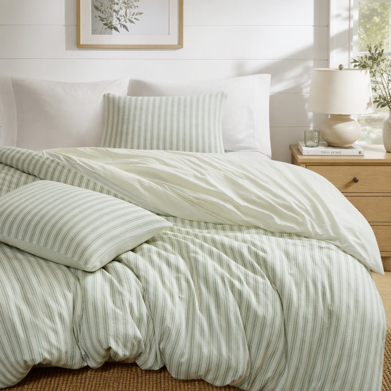 Linen Blend Duvet Cover Set, Housse de couette très grand californien et 2 tai
