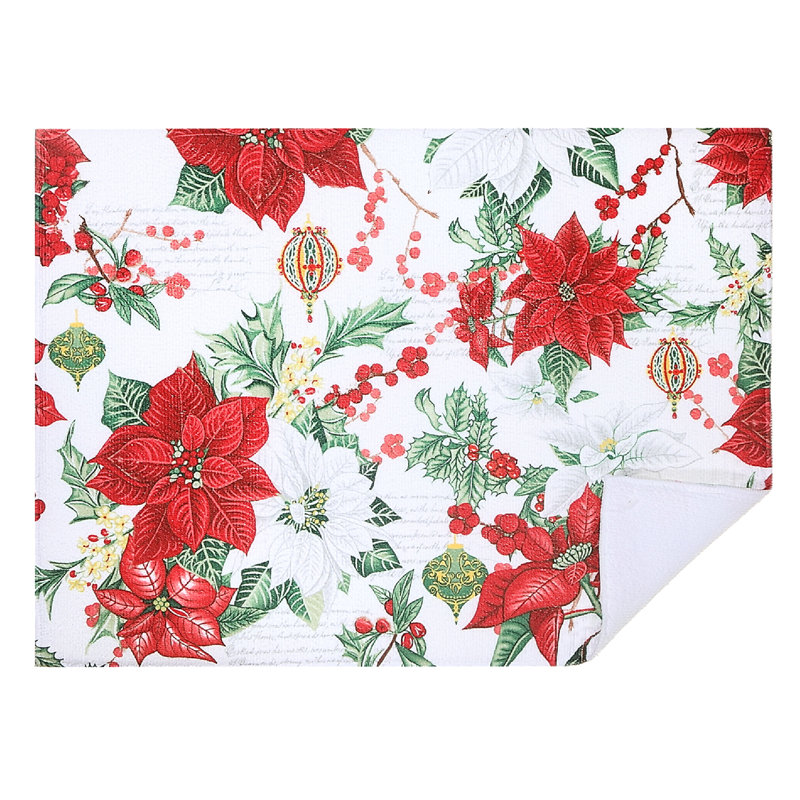Torchon en microfibre poinsettia