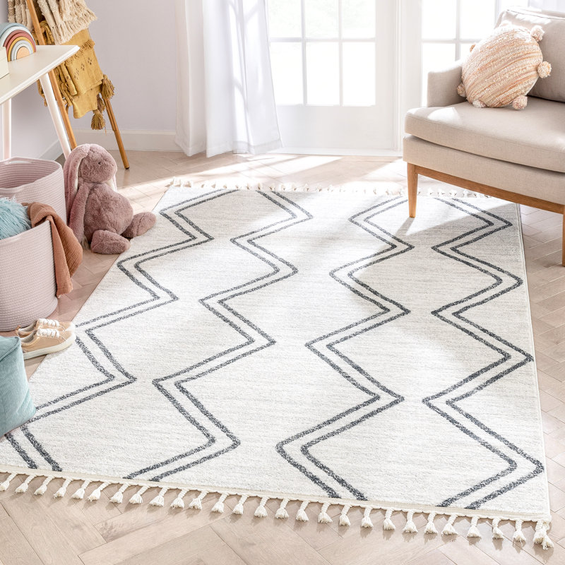 Kennedy Grey/Ivory Children's Rug, Rectangle 120 x 160cm