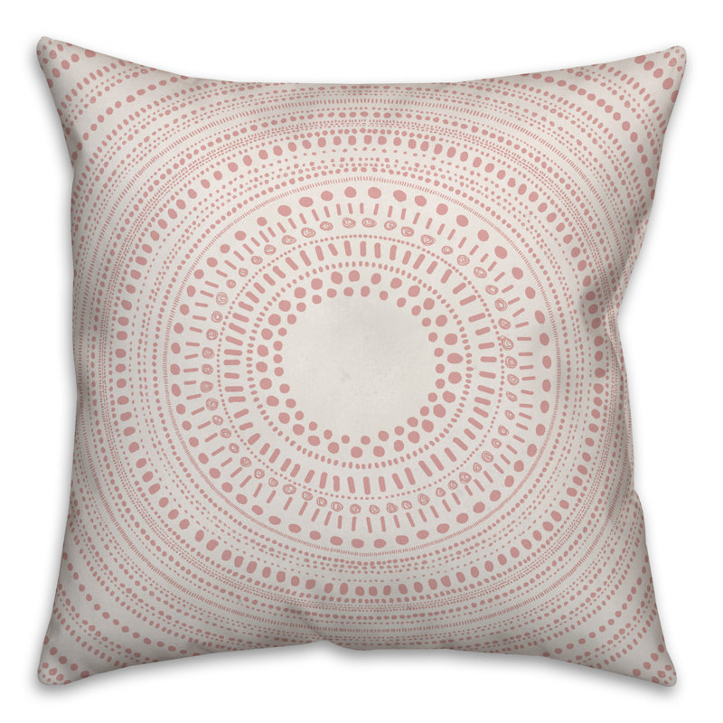 Damask Reversible Throw Pillow, 18" x 18", Blush/White