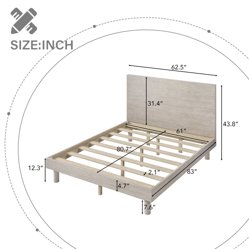 Structure de lit plateforme Bange, Grand lit