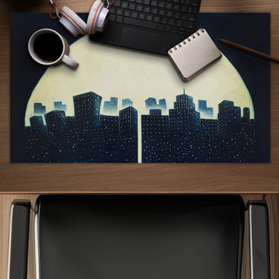 A city under a umbrellas - 14.00"x24.25" Desk mat