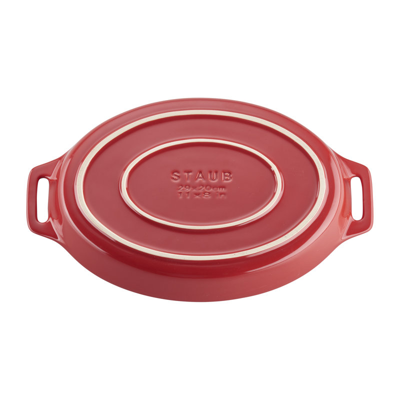 Staub Ceramic 2-piece Oval Baking Dish Set, Cherry