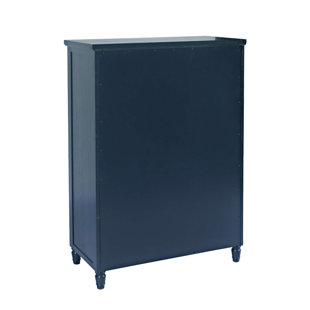 Roanne Modern Farmhouse Six Drawer Bedroom Chest - Navy