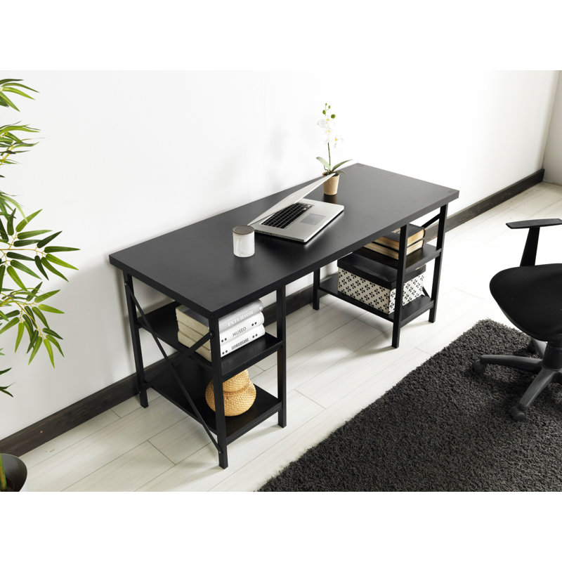 Bureau d'écriture et d'ordinateur, Noir