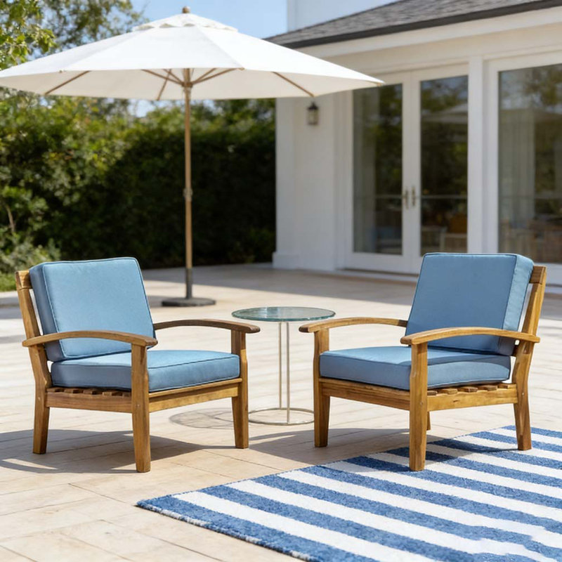 Ensemble de chaise club d'extérieur, bleu