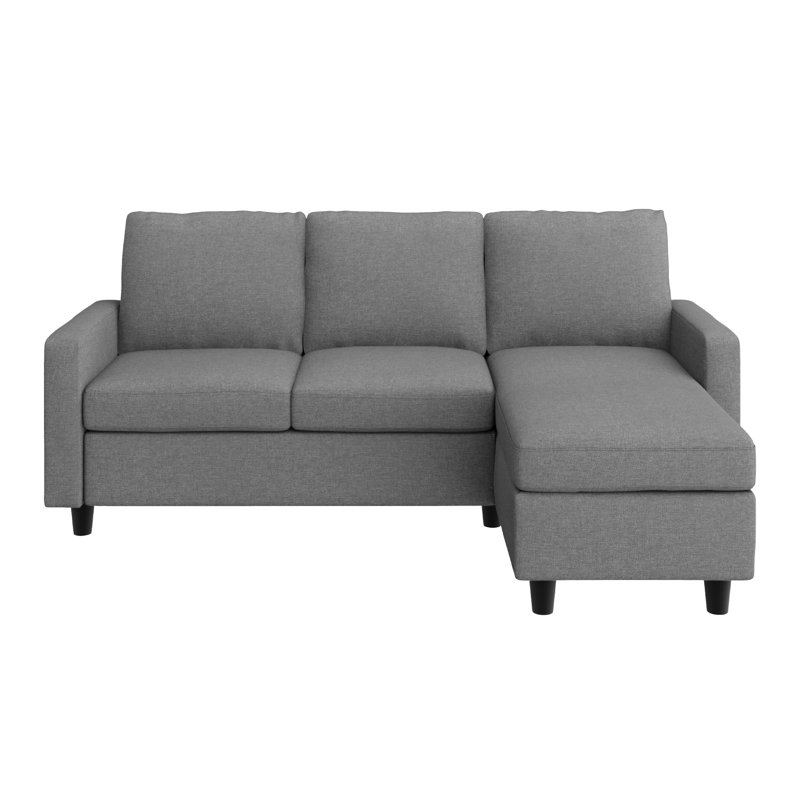 Canapé modulaire réversible en L rembourré, Gris