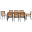 9 Piece Garden Dining Set Black Poly