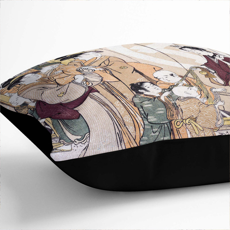 Square Cushion, 55cm H x 55cm W x 20cm D, Black