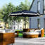 Parasol bleu foncé 9 pi, patio avec inclinaison et manivelle, idéal pour la piscine à manivelle extérieure