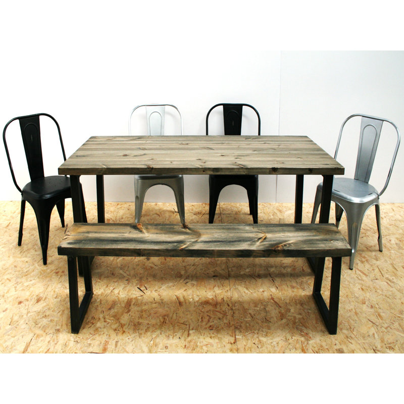 Gastelum 6 - Person Dining Set, Distressed Grey, 75 x 180 x 80cm, Distressed Grey