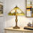 15" Polygonal Tiffany Table Lamp For Bedroom Living Room