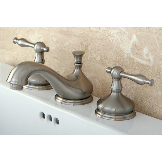 Robinet de salle de bain espacé Kingston, Nickel brossé