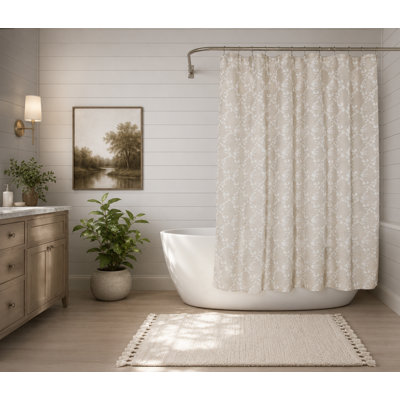 Rideau de douche simple à motif floral