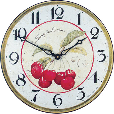 Bold Red Cherries Wall Clock - 36cm
