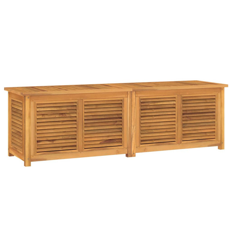 Banc de rangement en bois de teck résistant à l'eau en brun