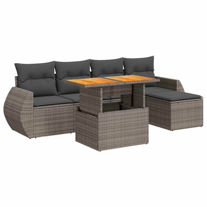 Ensemble de canapé de jardin gris