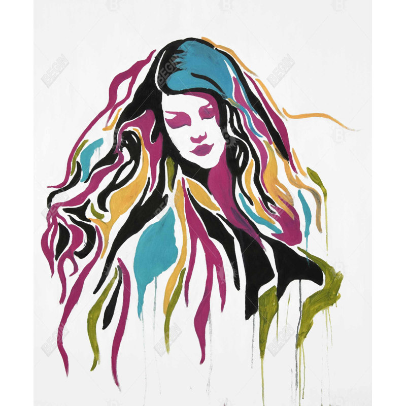 «Woman Graffiti Art» - Formes illustratives, décor encadré