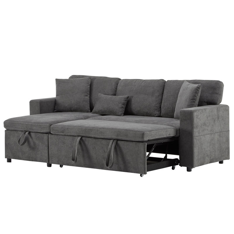 3 Seater Fabric Sofa Bed, Grey