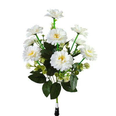 Kondieu Faux fleurs artificielles pour la décoration intérieure 1PC Jour de l'Independance Simulé fleur d'Afrique Chrysanthemum Feverfew Décoration haut de gamme faite à la main Tissu en soie simulé Bouquet de fausses fleurs