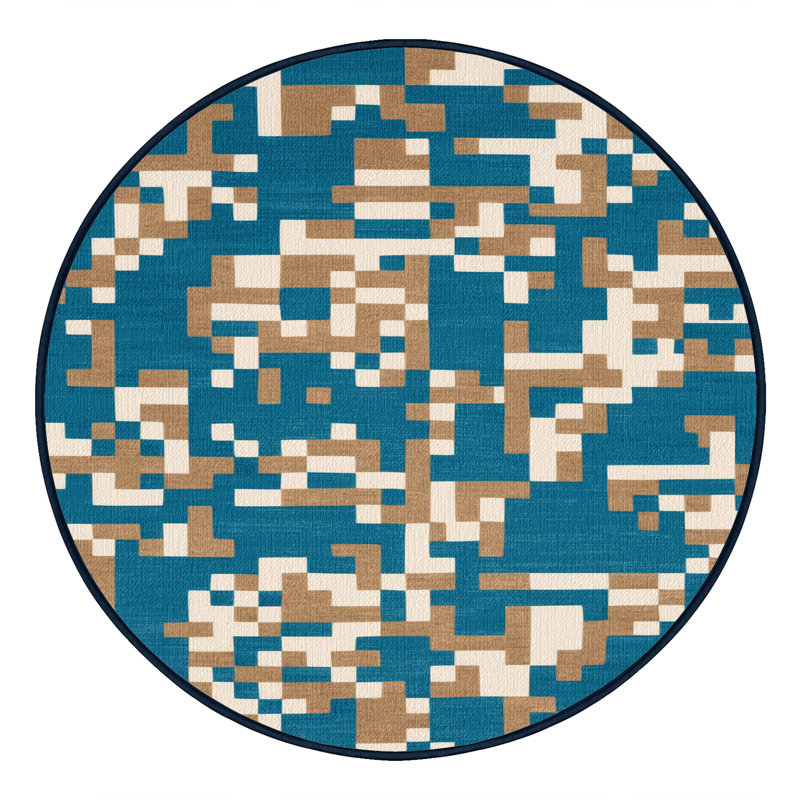 Tapis bord de mer lavable Pixels, Rectangulaire 2 pi x 3 pi