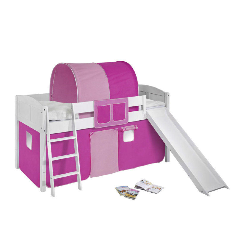 Basic European Single (90 x 200cm) Mid Sleeper Bed with Curtain