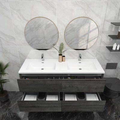 Meuble-lavabo double 60 po
