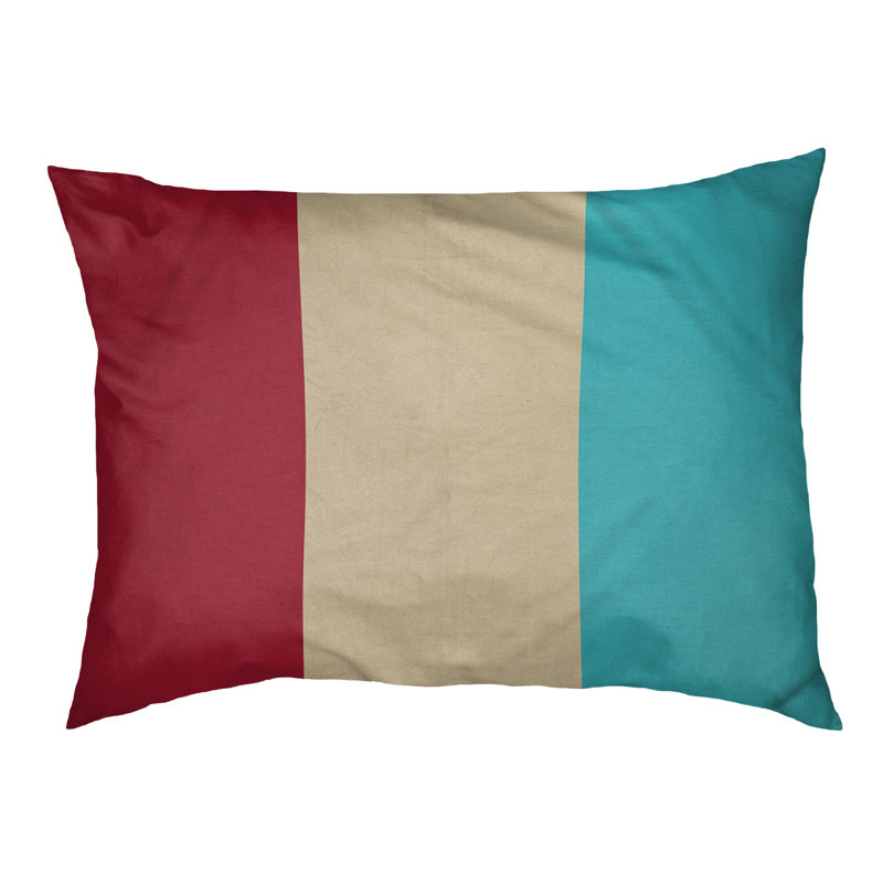 Coussin Arizona, Moyen (l 28 po x P 18 po x H 9,5 po), Rouge Sedona / sable de Sonora / bleu sarcelle