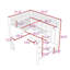 Lit mezzanine en métal avec bureau en L et tablette-2026759928