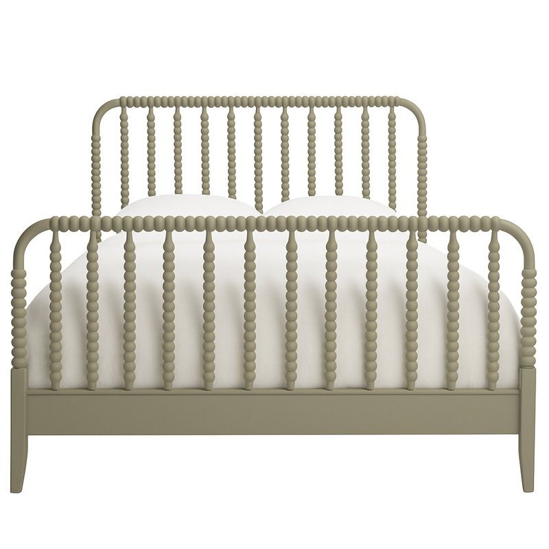 Lind Island Solid Wood Low Profile Standard Bed, Queen, Mushroom