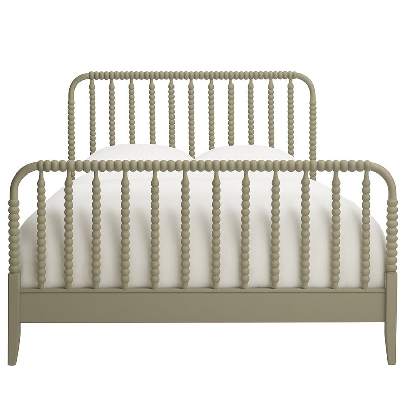 Louisa Solid Wood Spindle Bed, King, Mushroom