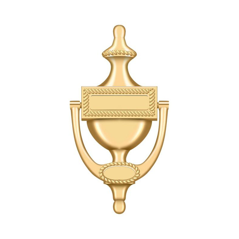 Heurtoir de porte Deltana DKR75CR003, corde victorienne en laiton poli PVD, Laiton poli par dépôt physique en phase vapeur