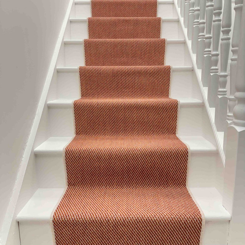 Stair Runner Solid Colour Flatweave Area Rug, Runner 60 x 690 cm
