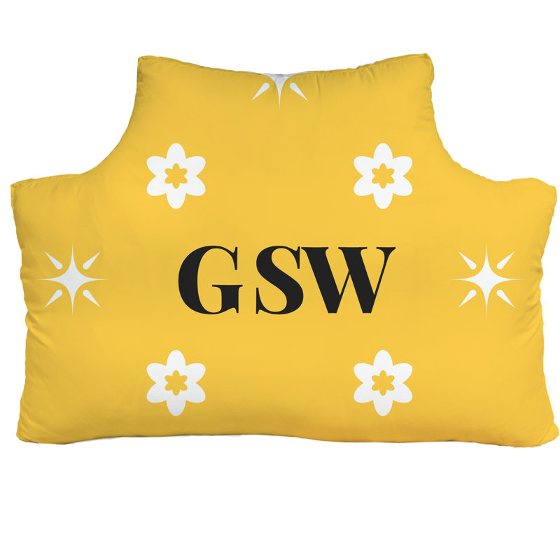 Golden State Basketball Colours White Blue Gold Headboard Pillow Twin 39.5 inch x 29.5 inch