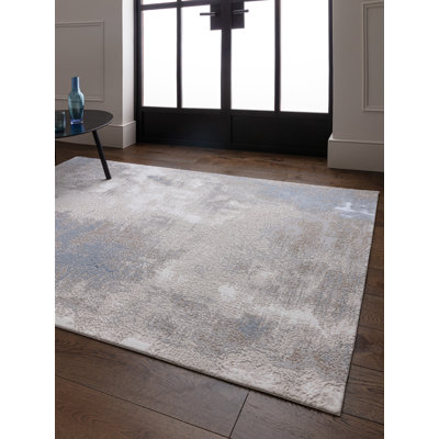 Caydren Abstract Blue/Beige Area Rug