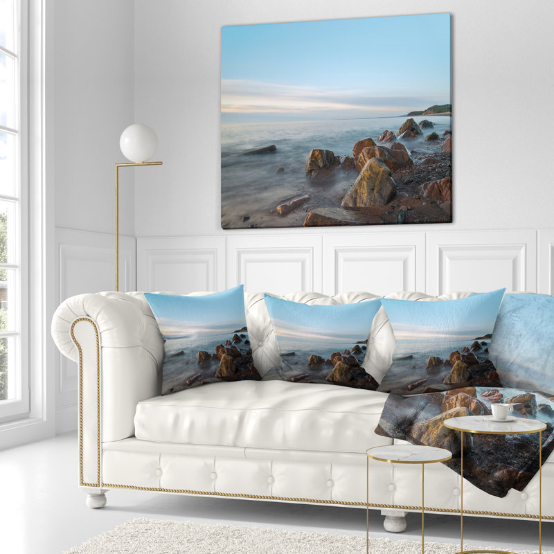 Coussin canada seascape cape breton beach-écosse, 16 po x 1 po, Coussin décoratif