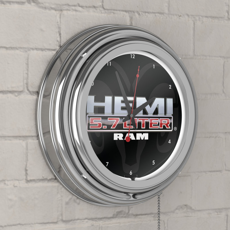 Horloge murale rétro RAM Hemi, Blanc