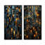 «Copper Canyons Skycrapers Cityscape», ensemble de 2 reproductions d'art mural abstrait-367532457-367532461