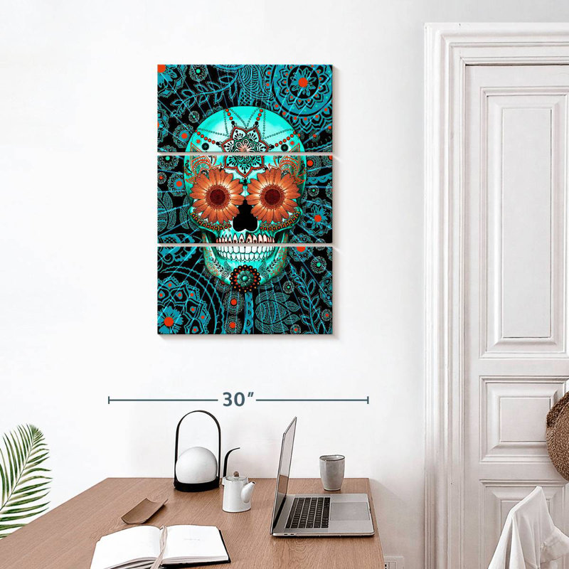 Kerner Sugar Skull Caribbean Blue, 32" H x 20" W